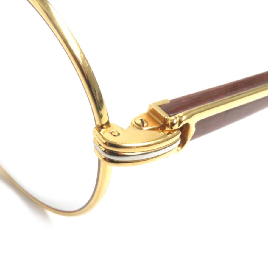 Cartier 良品▽Cartier カルティエ ウッドテンプル ロゴ金具付き Cartier 良品▽Cartier カルティエ ウッドテンプル ロゴ金具付き