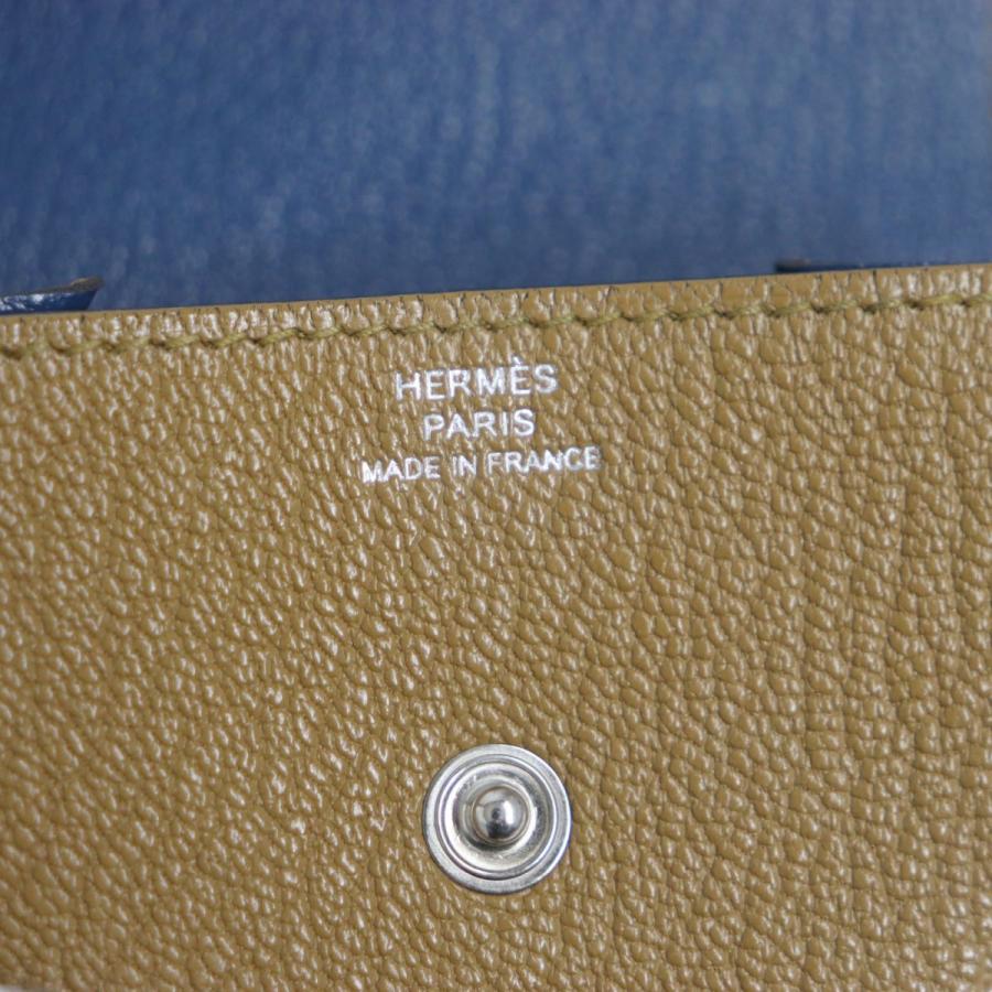未使用品▼HERMES エルメス ルヴァンキャトル シェーブル シルバーセリエボタン レザーケース セサミ/ディープブルー 仏製 D刻印 箱　p06-st30323-113 未使用品▽HERMES エルメス ルヴァンキャトル シェーブル シルバー