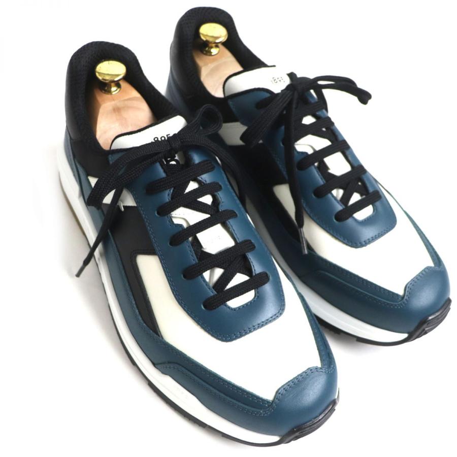未使用品▽BERLUTI ベルルッティ パルス レザー×キャンバス スニーカー 