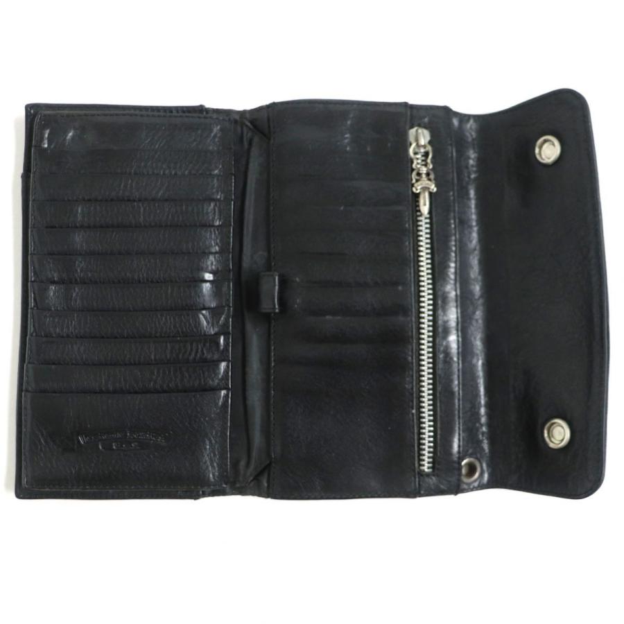 大人気▽CHROME HEARTS クロムハーツ ウェーブウォレット クロスボタン