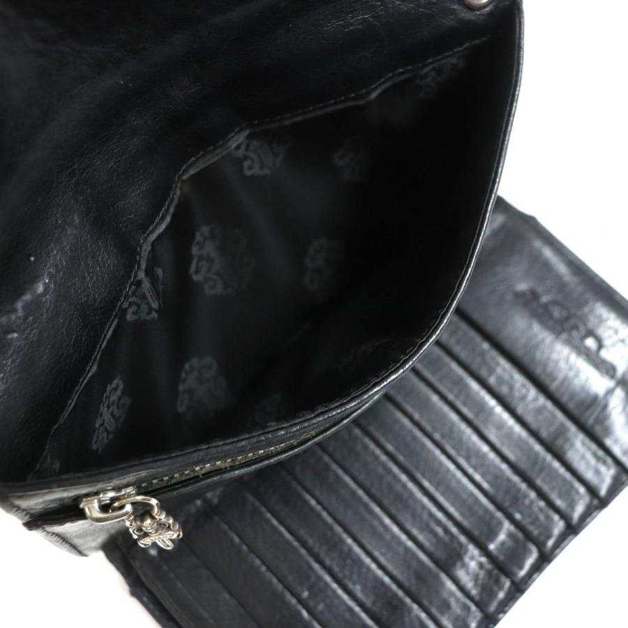 大人気▽CHROME HEARTS クロムハーツ ウェーブウォレット クロスボタン