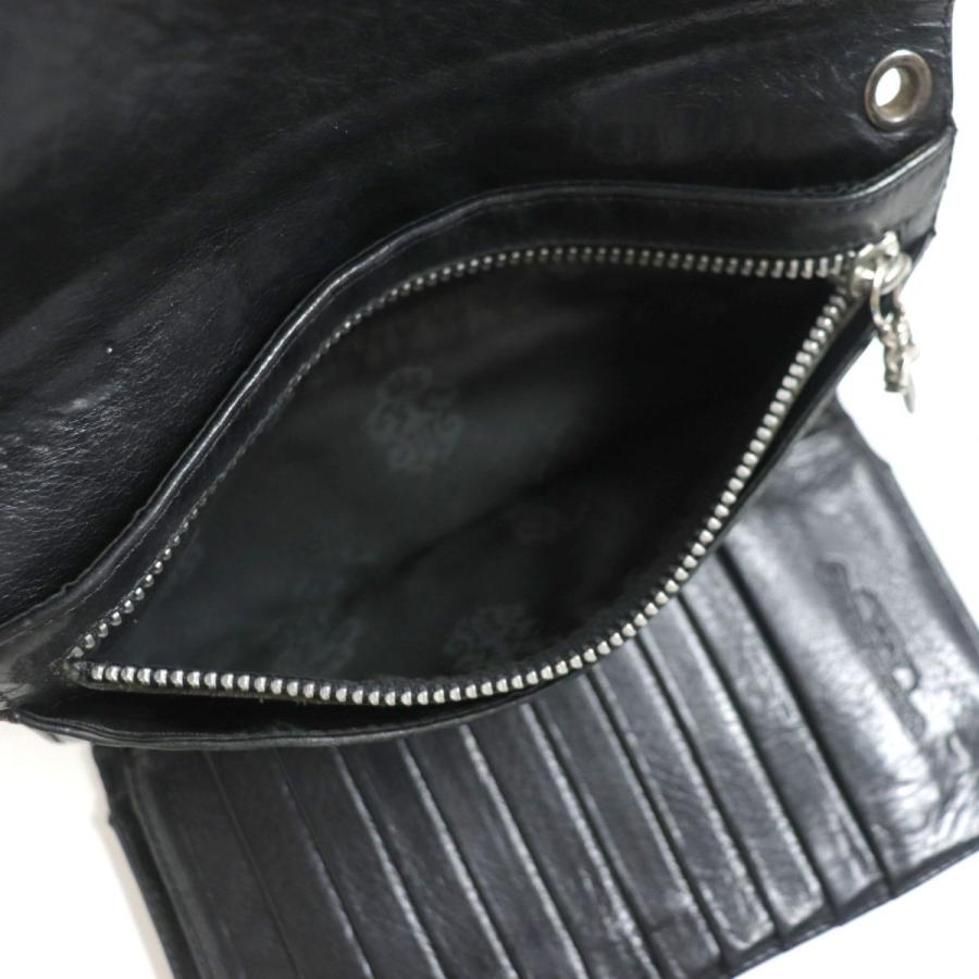 大人気▽CHROME HEARTS クロムハーツ ウェーブウォレット クロスボタン