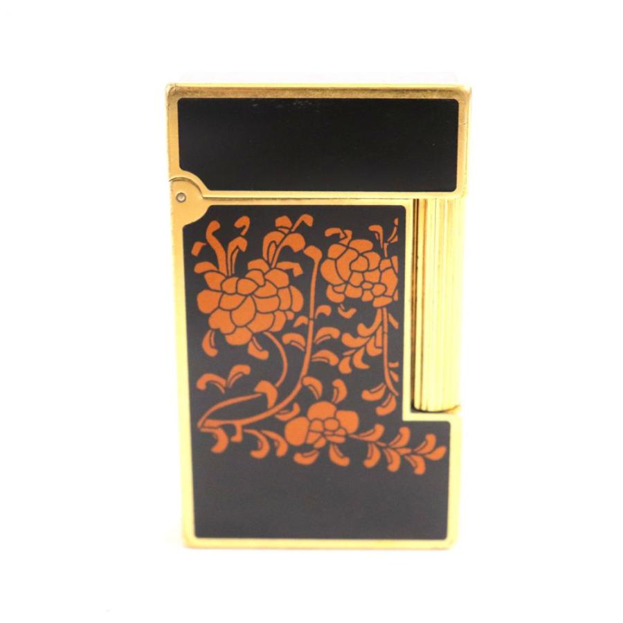 料無料 良品 S T Dupont デュポン ライン2 ラッカー 花柄 ローラー式 ガスライター ブラック ゴールド フランス製 着火確認済み 箱 ケース付 当店特典行き 日用品 文房具 手芸用品 喫煙具 Repertoiremag Com
