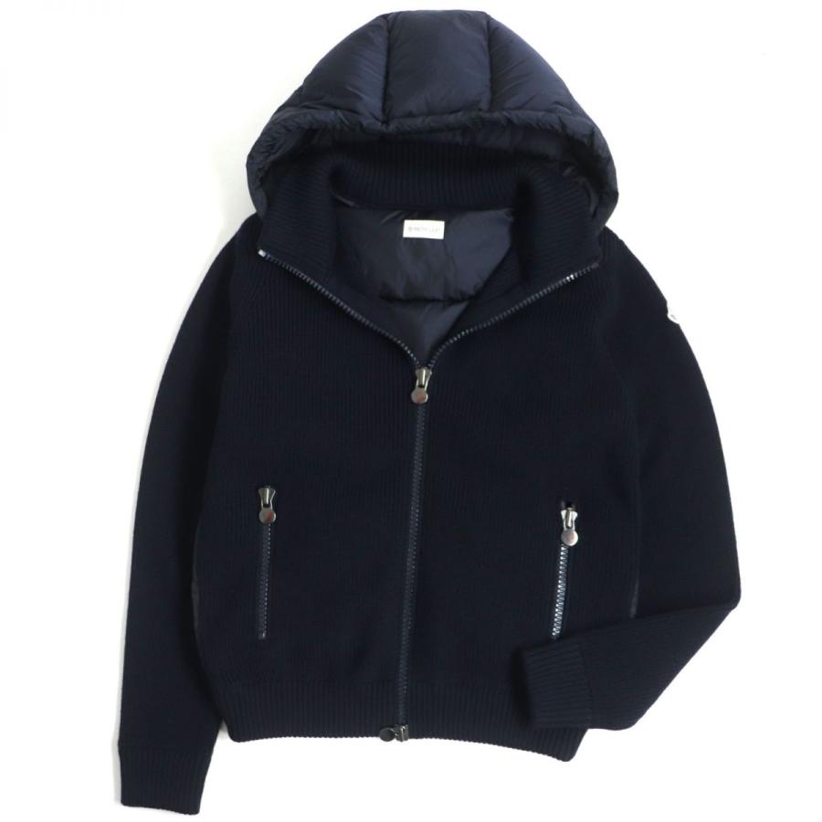 美品▽MONCLER モンクレール MAGLIONE ワッペン・フード付き ニット