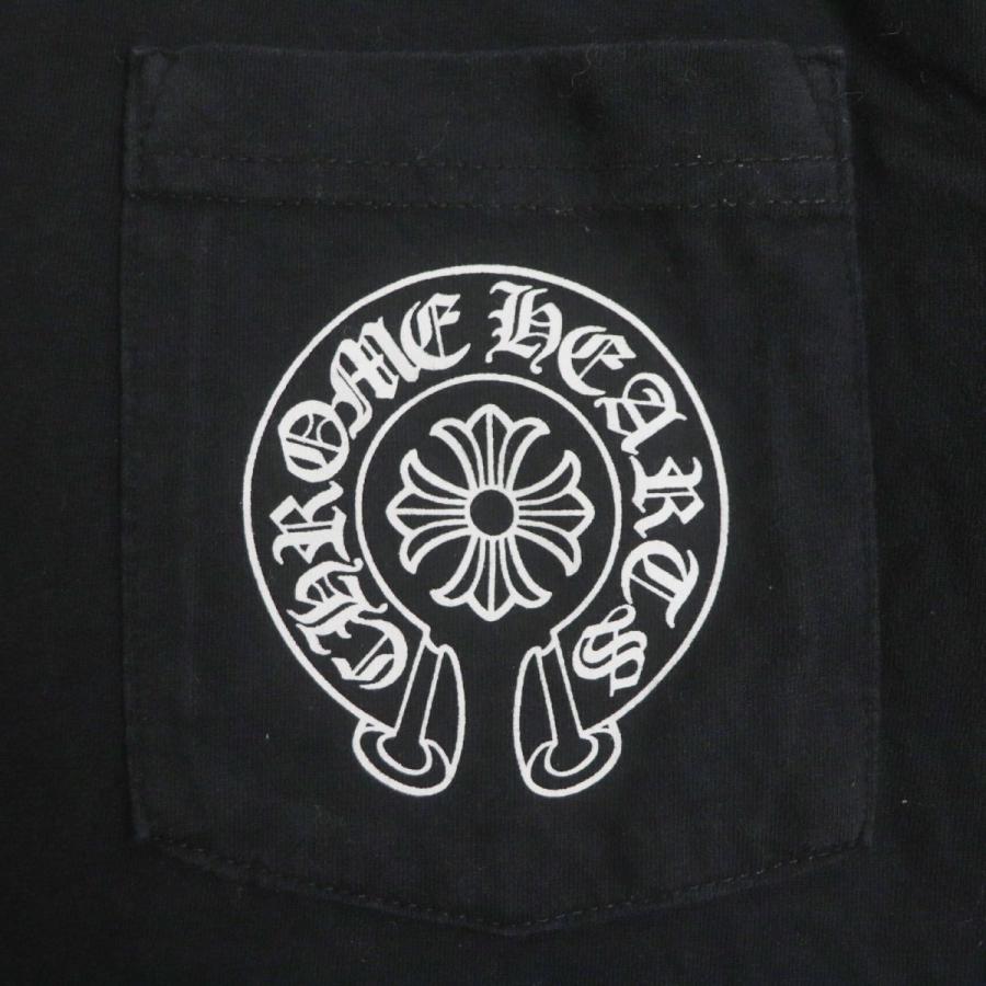 良品▼CHROME HEARTS クロムハーツ THE HERES PROJECT プリント ポケット付き 半袖Tシャツ ブラック SMALL 170/92B メンズ USA製 正規品｜brand-td-store｜04