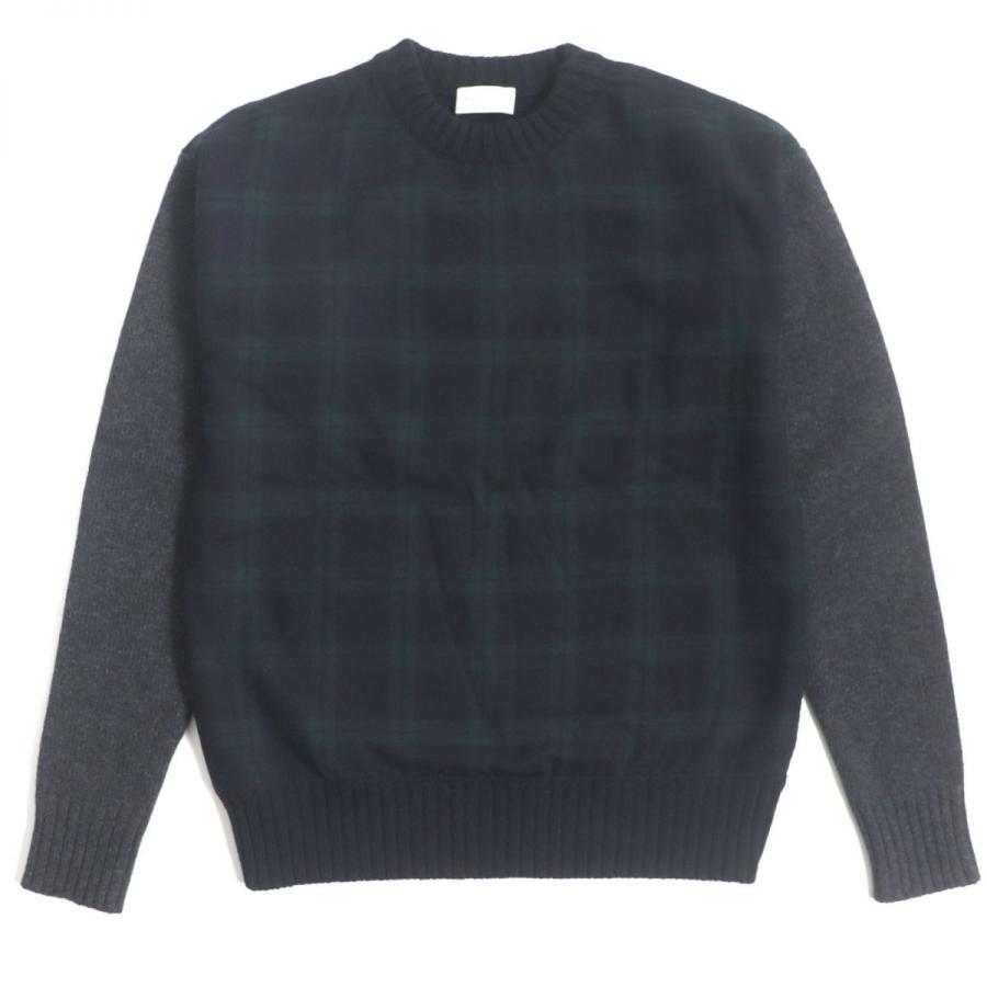 極美品▽MONCLER モンクレール チェック柄 切替デザイン ウール100  