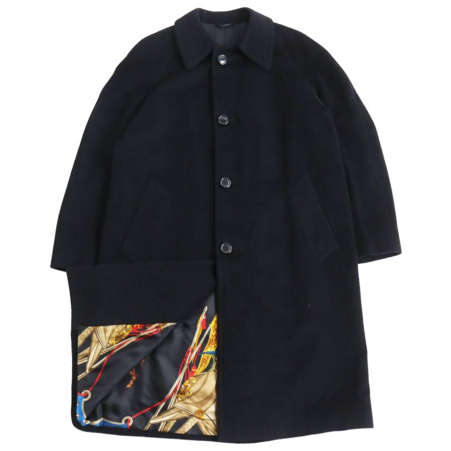 美品○希少 HERNO ヘルノ ヴィンテージ ウール系 裏地総柄 ロング丈