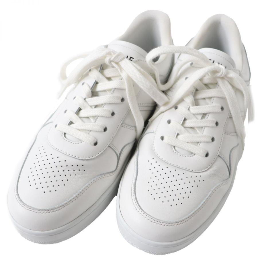 美品○CELINE セリーヌ TRAINER LOW LACE UP SNEAKER 34922 ロゴ入り 