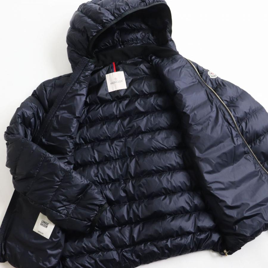 極美品●2020年製 MONCLER モンクレール EMAS/エマス ロゴワッペン付 フーデッドダウンジャケット ダークネイビー 大きいサイズ6 正規品｜brand-td-store｜03