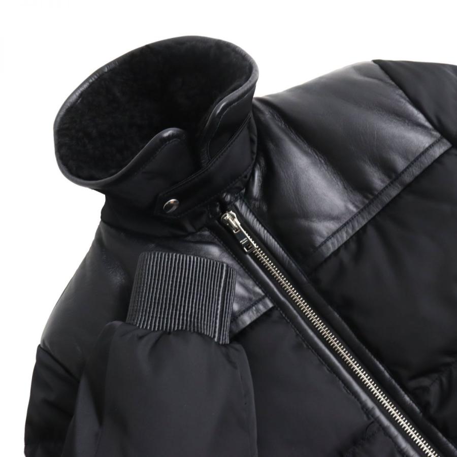 未使用品○2018年製 PRADA プラダ SGN802 ラムレザー使い 襟シープ 