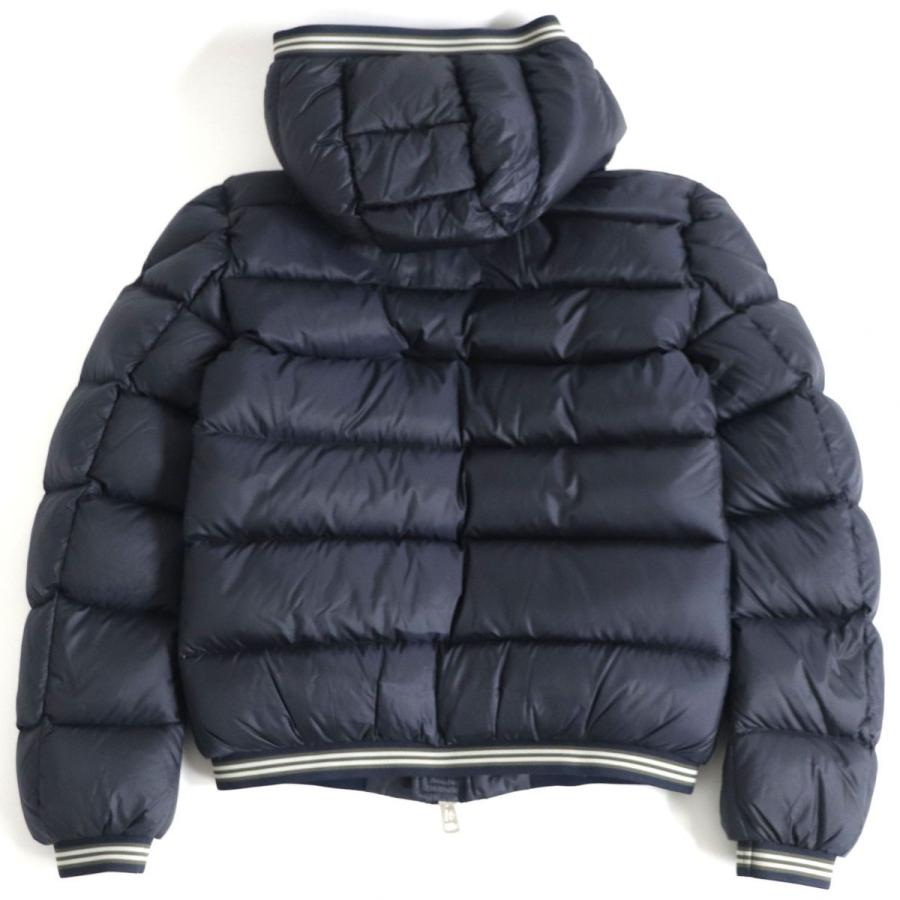 美品▽17-18AW MONCLER モンクレール JEANBART ロゴワッペン フード付き ダブルZIPUP ダウンジャケット ネイビー 0 メンズ