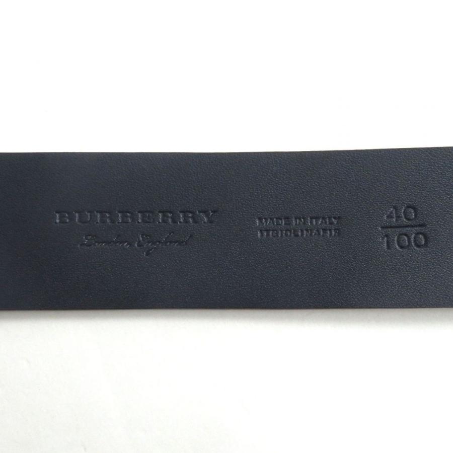 驚きの価格 ロゴ刻印入りバックル バーバリー 美品 Burberry レザーベルト メンズ 保存袋付き イタリア製 40 100 シルバー金具 ブラウン ベルト Binghamtonhots Com