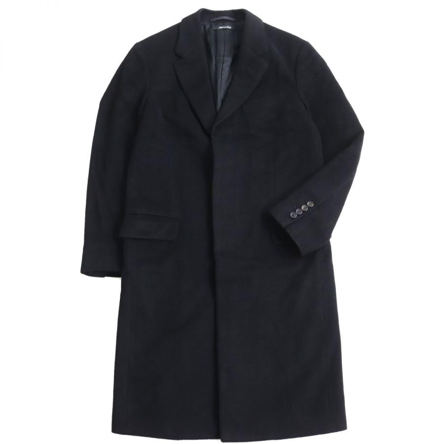 美品○dunhill ダンヒル ウール×カシミヤ フライフロント チェスター 