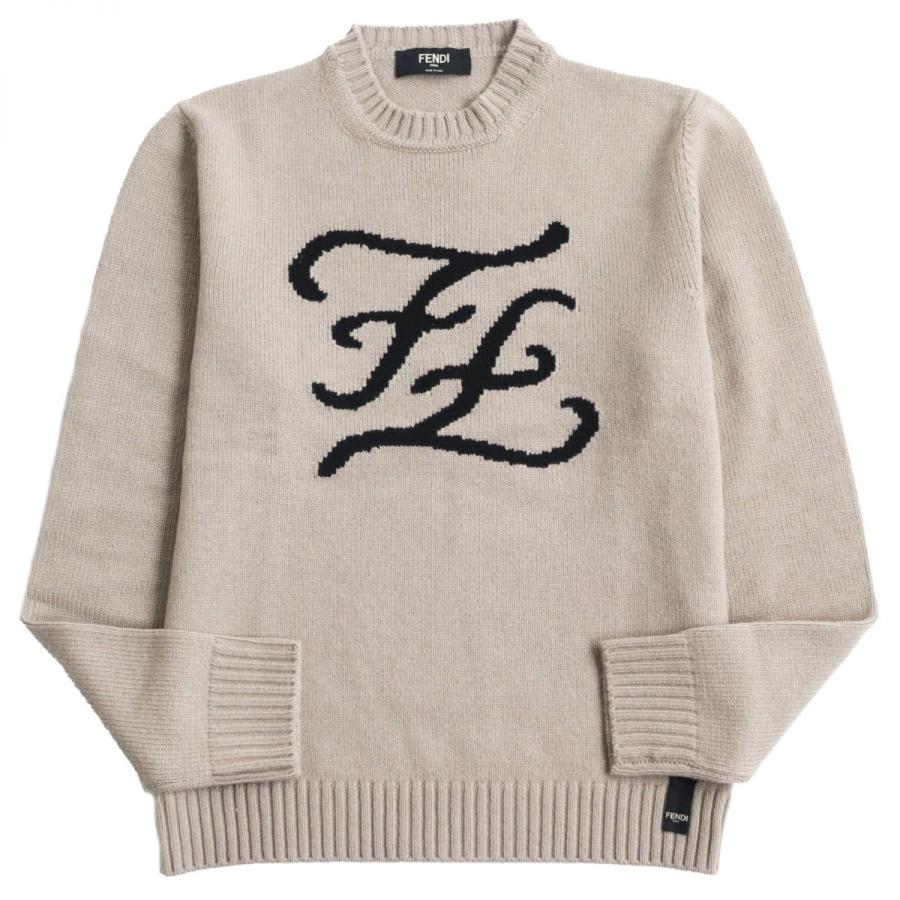 美品○2019年製 FENDI フェンディ FZY018 カシミヤ100％ ロゴ入り 