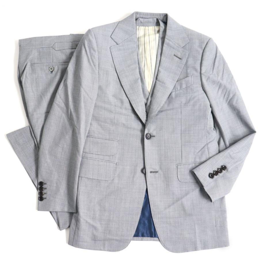 美品 Dunhill ダンヒル Belgravia ガンクラブチェック 裏地シルク使用 ウール 3ピース スーツ グレー 8 44j イタリア製 正規品 メンズ Q09 St104 Greenヤフーショッピング店 通販 Yahoo ショッピング