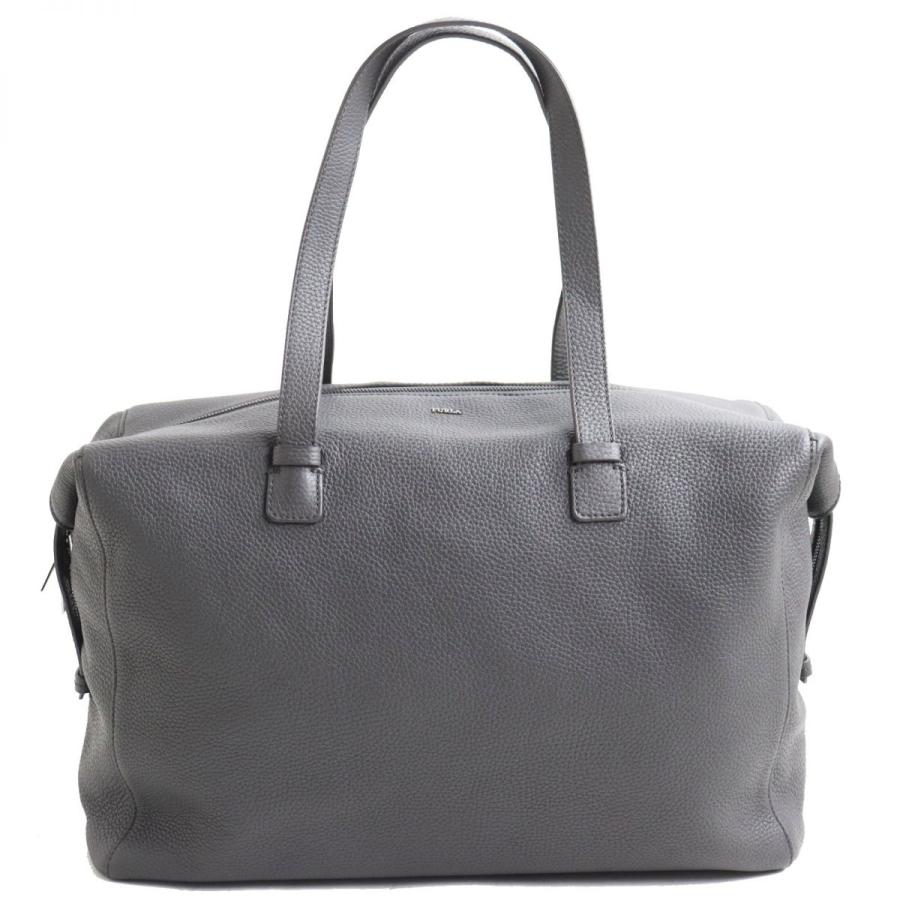 FURLA グレー レザートートバッグ 保存袋付き
