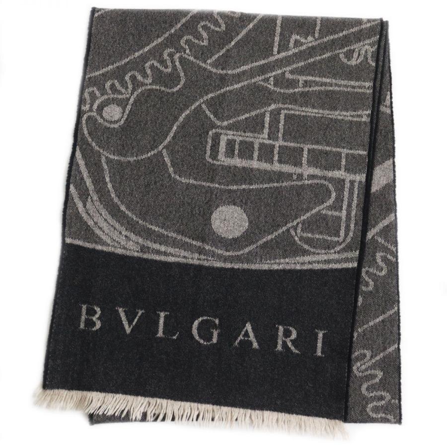 美品○BVLGARI ブルガリ カシミヤ×シルク ロゴ入り フリンジ 美品○BVLGARI ブルガリ カシミヤ×シルク ロゴ入り フリンジ