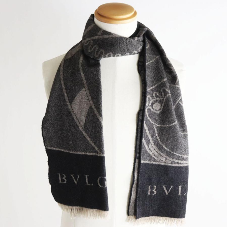 美品○BVLGARI ブルガリ カシミヤ×シルク ロゴ入り フリンジ 美品○BVLGARI ブルガリ カシミヤ×シルク ロゴ入り フリンジ