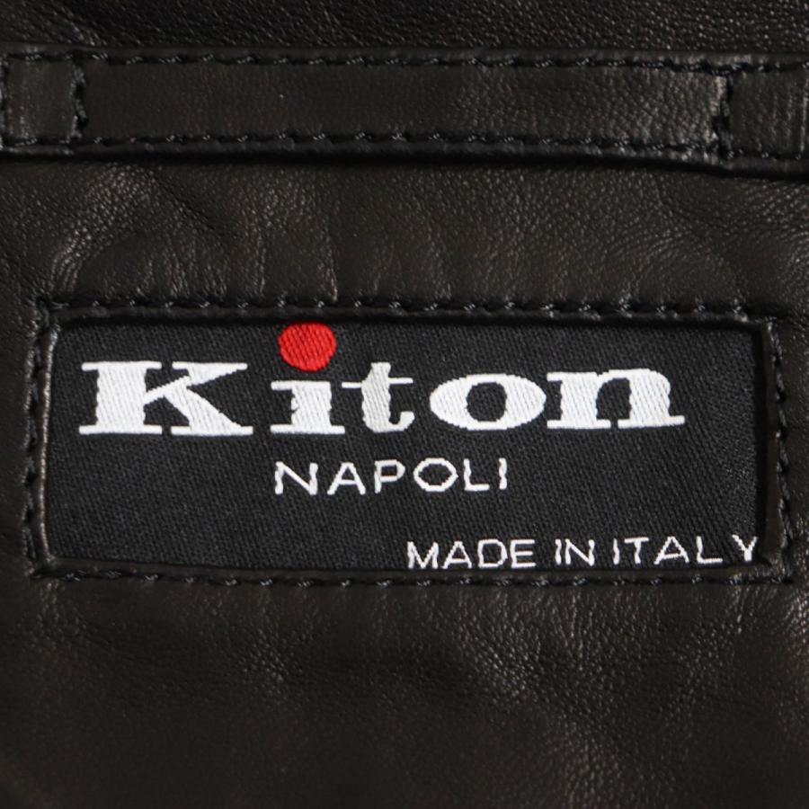 極美品●Kiton キートン ラムスキン レザーステンカラーコート/ハーフコート ブラック 50 イタリア製 メンズ 秋冬おすすめ◎｜brand-td-store｜06