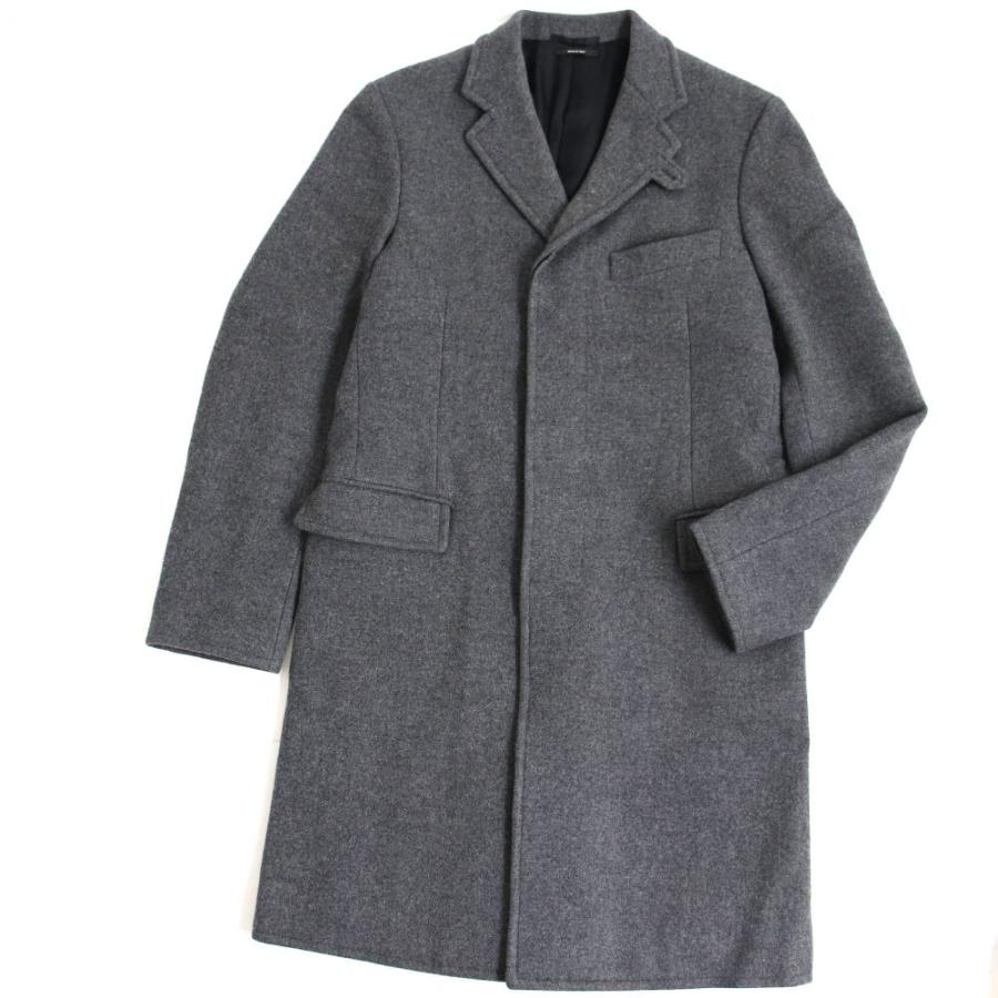 超人気新品 比翼仕立て ラムレザー使用 Pt9414 エルメス 美品 16年aw チェスターコート ロングコート 正規品 イタリア製 メンズ 46 グレー コート アウター Www Koblenz Lv