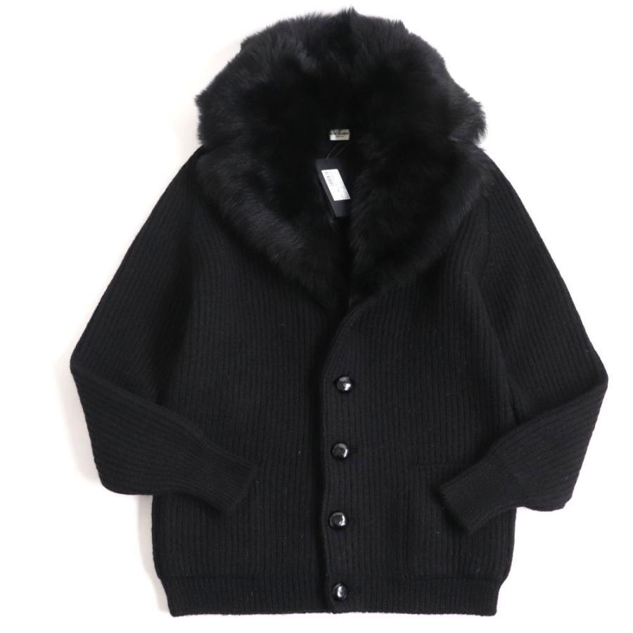 未使用品▽16AW サンローランパリ 437264 ムートンファー付き ニット 