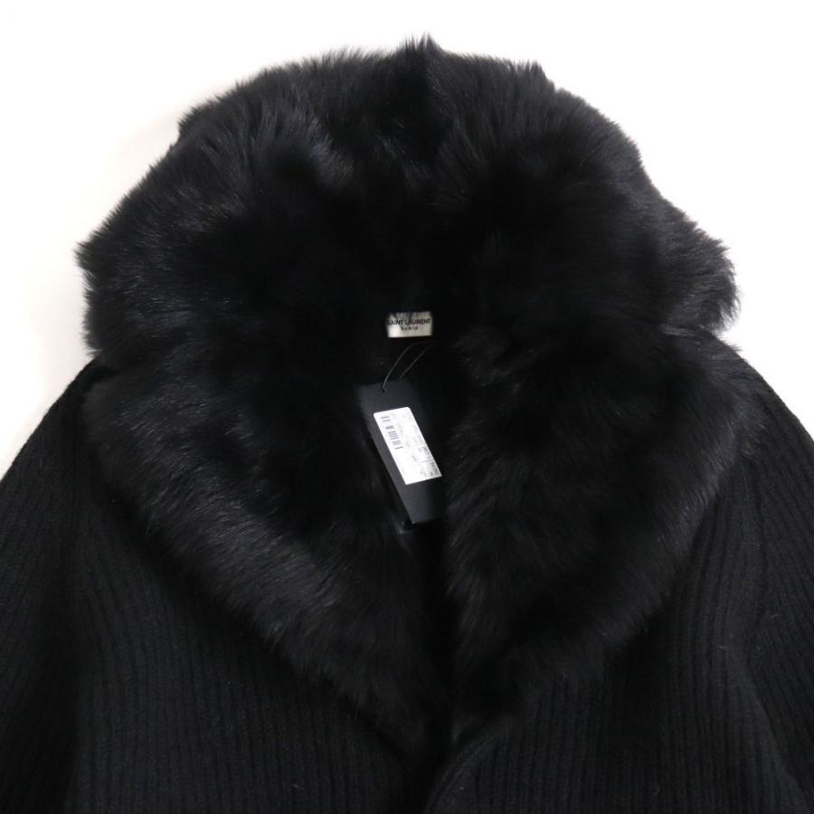 未使用品▽16AW サンローランパリ 437264 ムートンファー付き ニット 