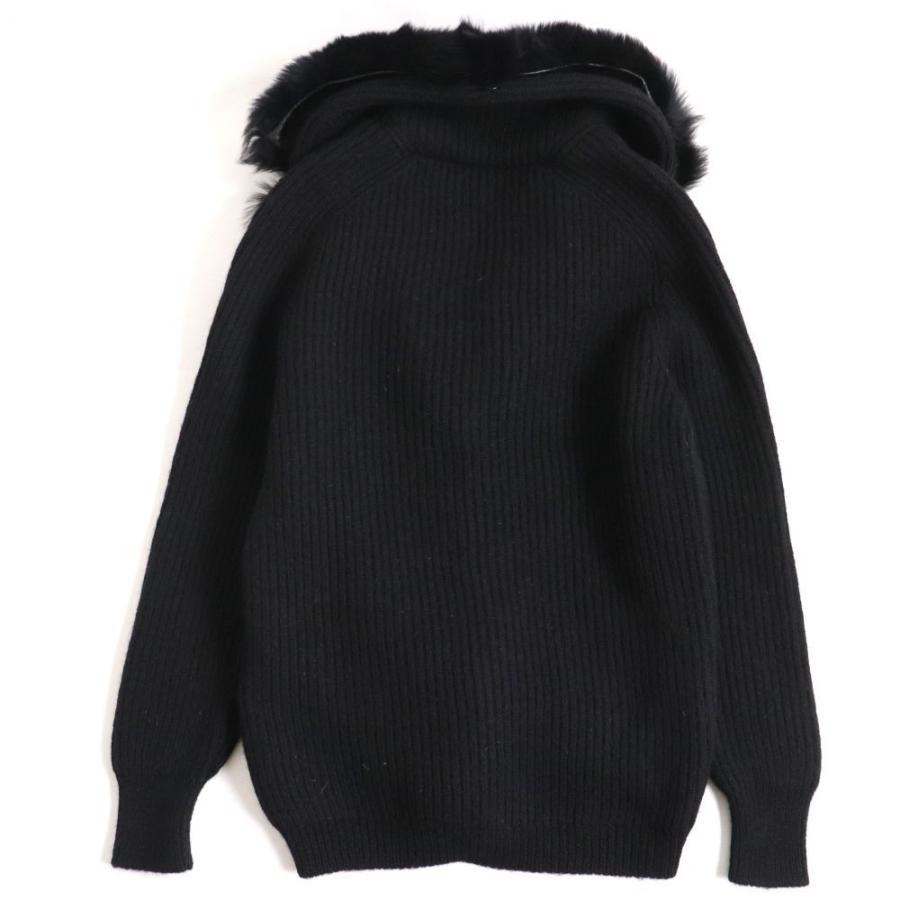 未使用品▽16AW サンローランパリ 437264 ムートンファー付き ニット 