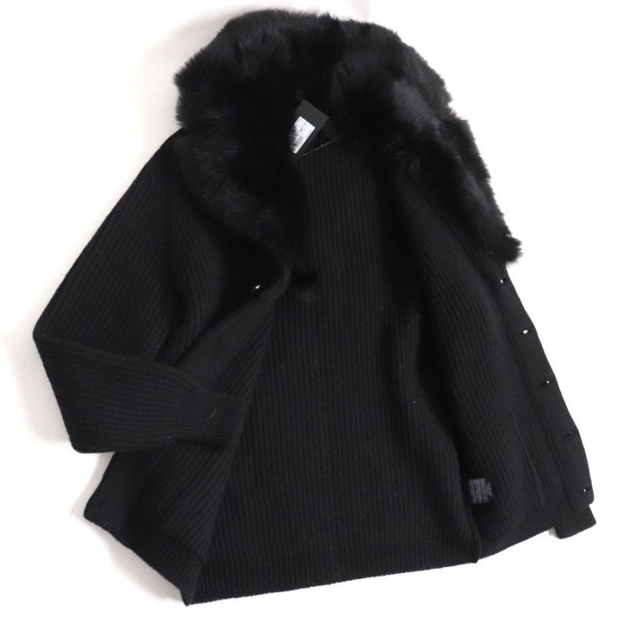 未使用品▽16AW サンローランパリ 437264 ムートンファー付き ニット