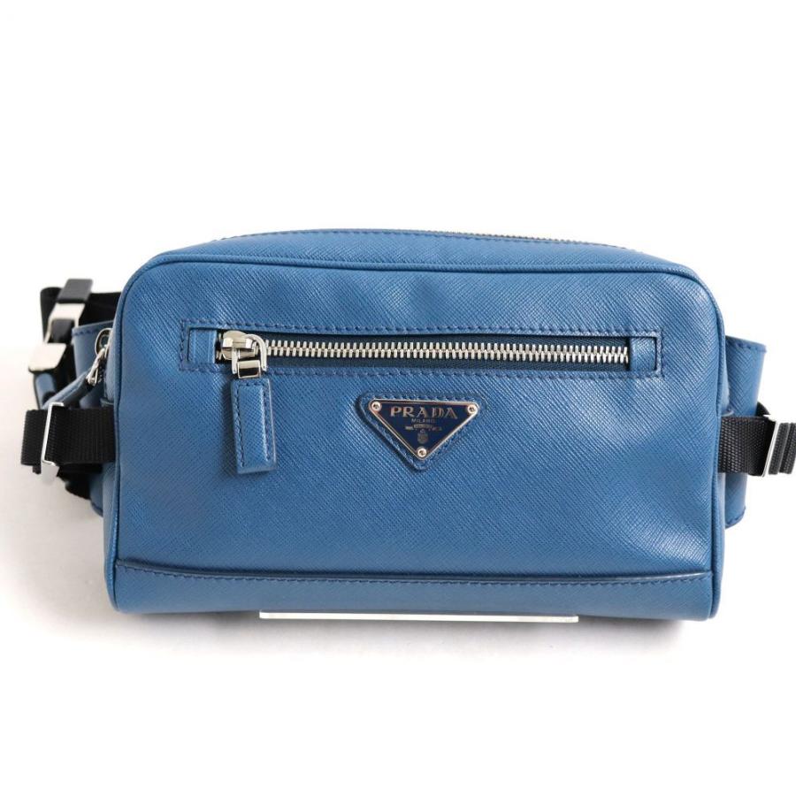 美品 Prada プラダ 2vl012 サフィアーノレザー ウエストバッグ ボディバッグ ブルー イタリア製 保存袋付き メンズ Q14 St01230 04455 Greenヤフーショッピング店 通販 Yahoo ショッピング