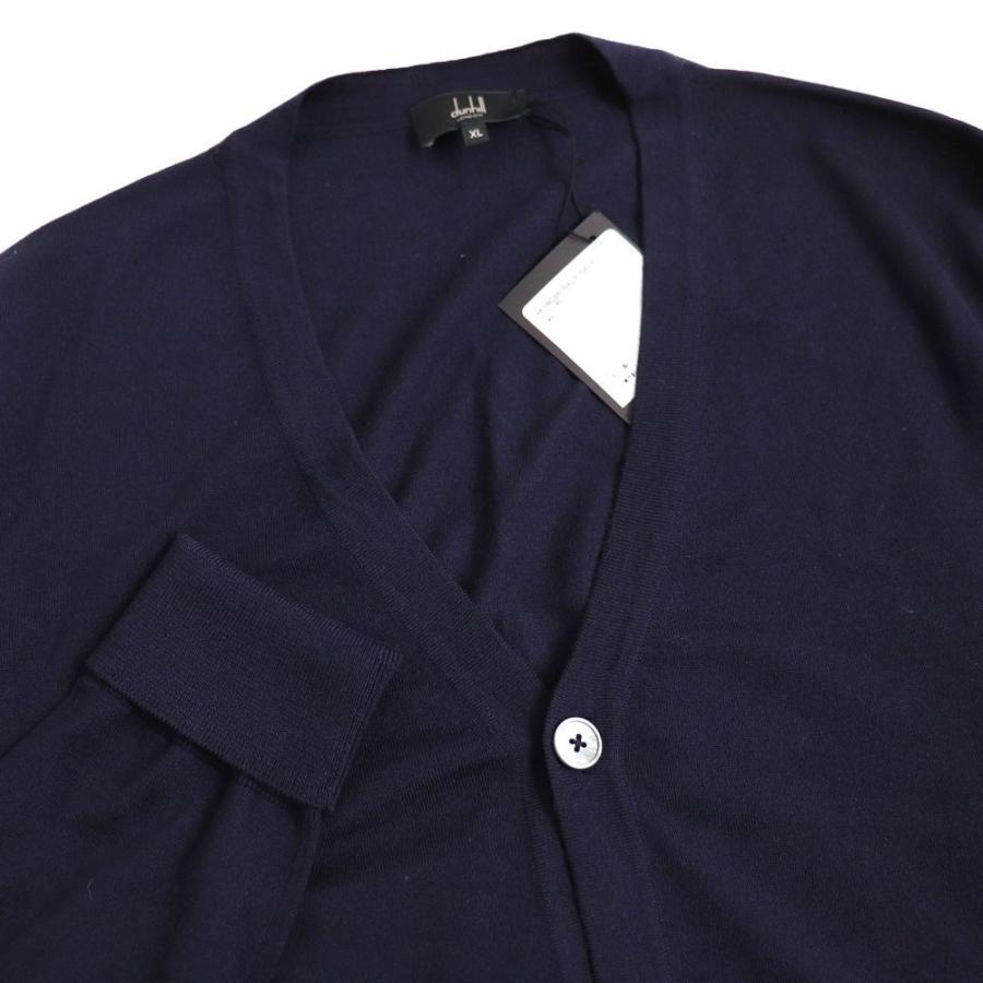 未使用品◇dunhill ダンヒル ウール100％ ニットカーディガン ネイビー 