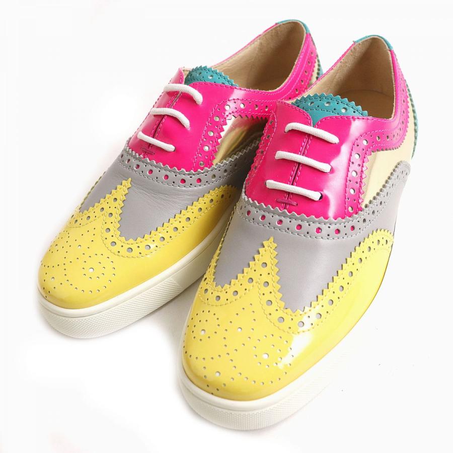 未使用品◆Christian Louboutin クリスチャンルブタン GOLFITO FLAT パテント×レザー レースアップシューズ マルチカラー  41 箱・保存袋付 :r08-st20920-44792:GREENヤフーショッピング店 - 通販 - Yahoo!ショッピング