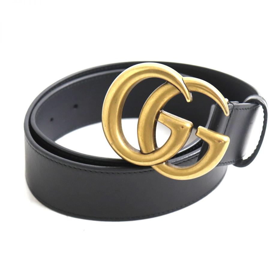 美品◇GUCCI グッチ 400593 ゴールドバックル GGマーモント ワイド 