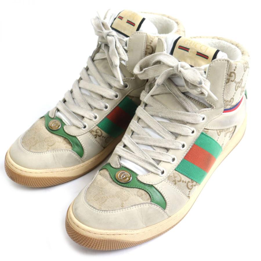 美品◆GUCCI グッチ ウェブライン GGキャンバス ヴィンテージ加工 レザーハイカットスニーカー ベージュ 7 イタリア製 メンズ :r12-st30308-08712:GREENヤフーショッピング店 - 通販 - Yahoo!ショッピング 美品◆GUCCI グッチ ウェブライン GGキャンバス ヴィンテージ加工 レザーハイカットスニーカー ベージュ 7 イタリア製 メンズ :r12-st30308-08712:GREENヤフーショッピング店 - 通販 - Yahoo!ショッピング