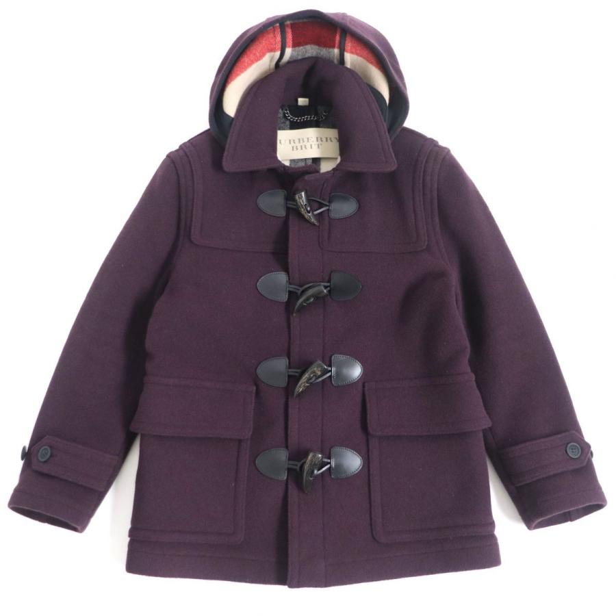 高級ブランド 美品 Burberry Brit バーバリーブリット 裏地ノバチェック柄 トグルボタン ウール