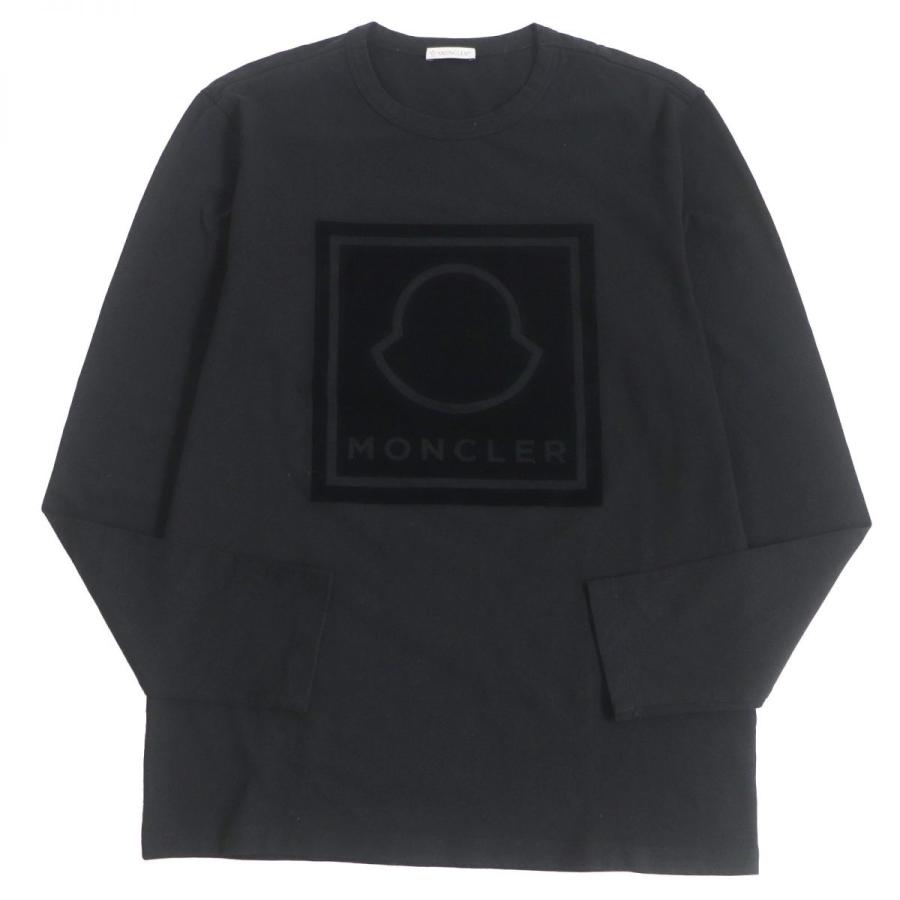 美品□2021年製 MONCLER/モンクレール MAGLIA T-SHIRT ロゴ ベロア  