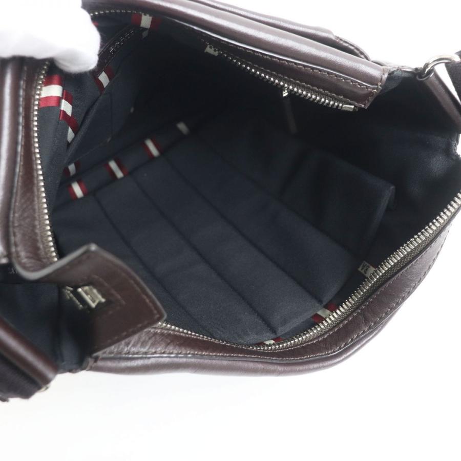 美品□BALLY/バリー OISTON-MD ストライプ 斜め掛け レザー ショルダー