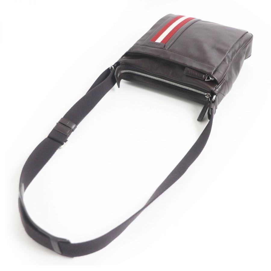 美品□BALLY/バリー OISTON-MD ストライプ 斜め掛け レザー ショルダー