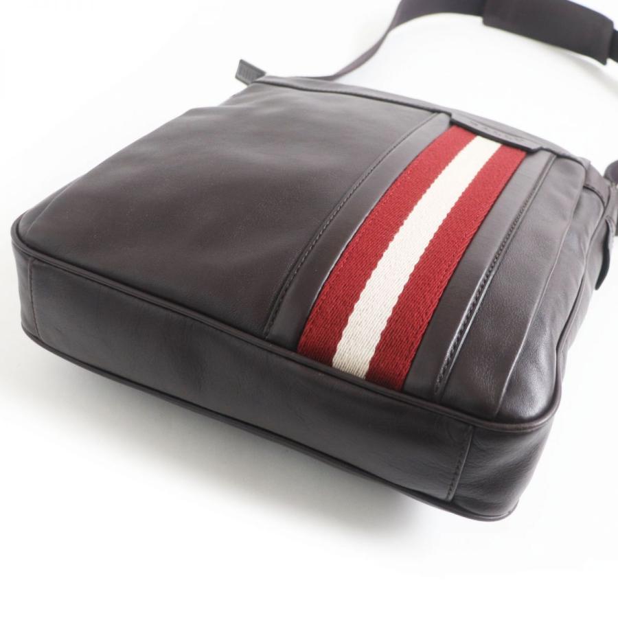美品□BALLY/バリー OISTON-MD ストライプ 斜め掛け レザー ショルダー