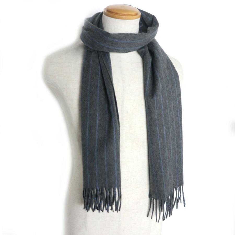 極美品 Loro Piana ロロピアーナ ストライプ柄 カシミヤ100 フリンジマフラー ショール グレー ブルー イタリア製 メンズ レディース T03 St2 Greenヤフーショッピング店 通販 Yahoo ショッピング