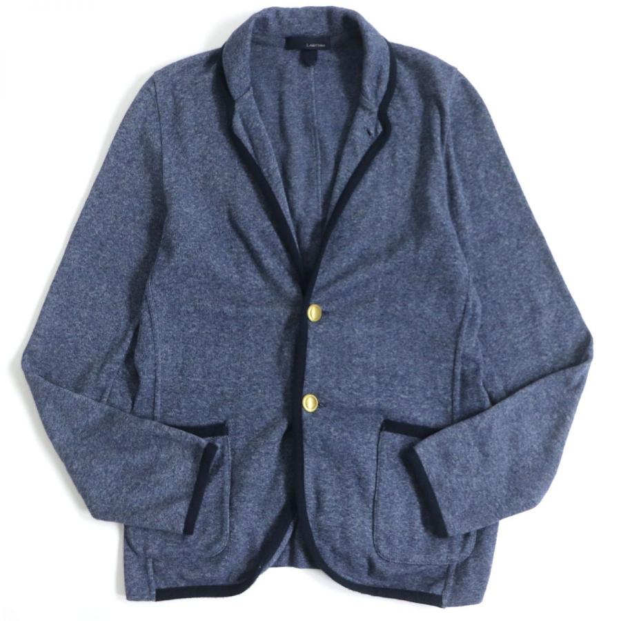 美品□LARDINI/ラルディーニ ショールカラー ゴールドボタン コットン 