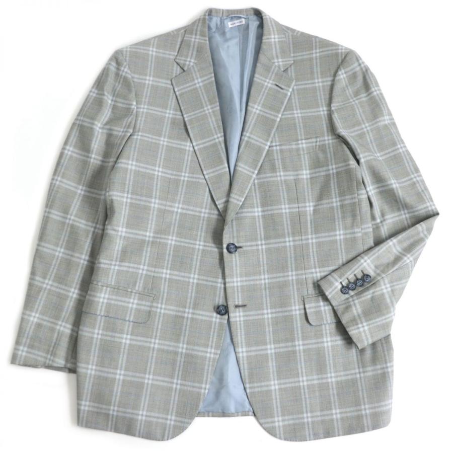 極美品□Brioni/ブリオーニ PARLAMENTO タータンチェック 裏ロゴ総柄 