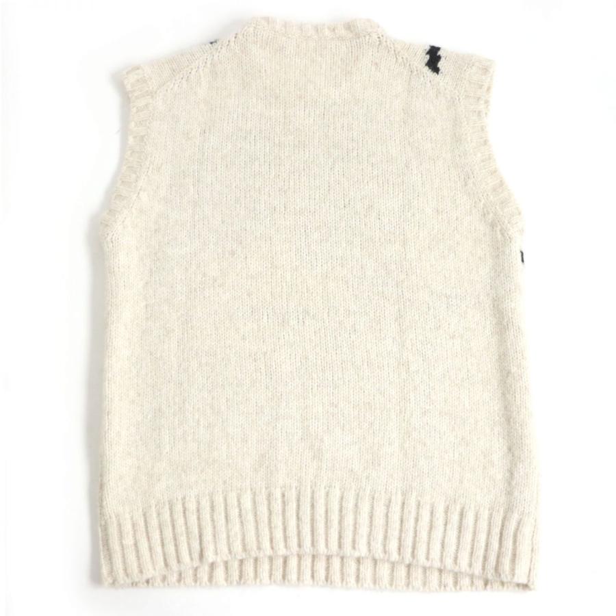 美品□2018年製 モンクレールジーニアス 2 MAGLIA TRICOT GILET スカル アルパカ混 ニットベスト/ジレ ライトベージュ L イタリア製 正規品｜brand-td-store｜03