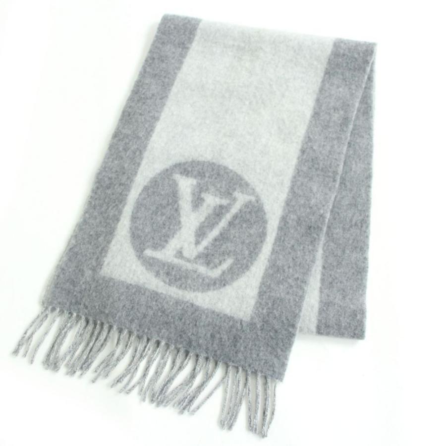 お気にいる 良品 ルイヴィトン M エシャルプ カーディフ Lvロゴ モノグラムフラワー カシミヤ混 フリンジマフラー グレー イギリス製 正規品 期間限定送料無料 Kuljic Com
