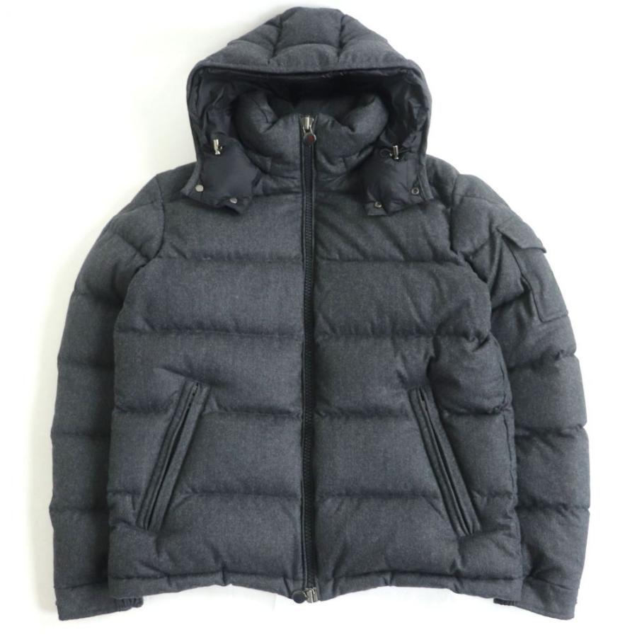 流行に ウール Giubbotto モンジュネーブル Montgenevre モンクレール 美品 17年製 フーデッドダウンジャケット メンズ 3 ダークグレー コート アウター