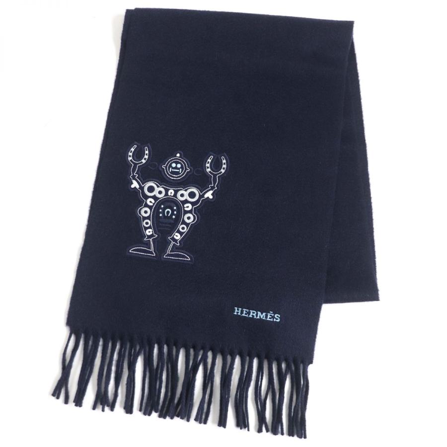 極美品□エルメス ハロー・ミスター・ファリエール ロボット ロゴ刺繍  