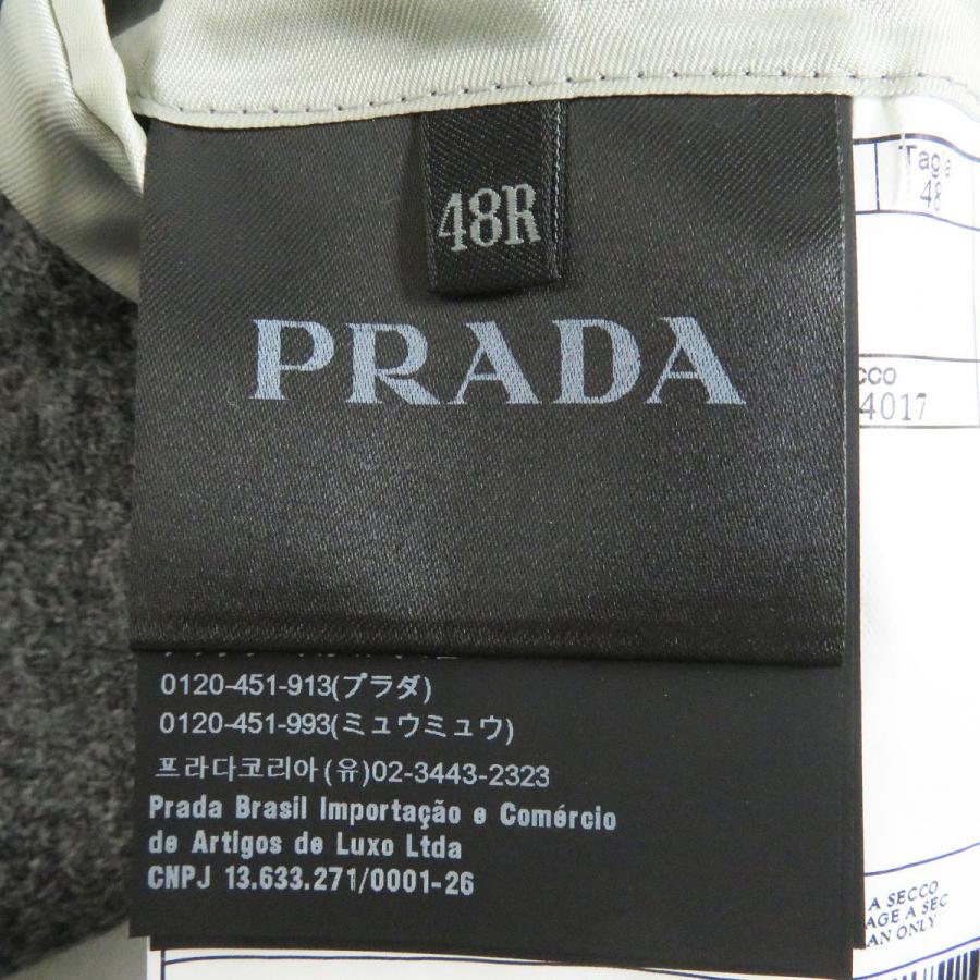 極美品□2018年製 PRADA/プラダ ウール100％ シングルジャケット/テーラードジャケット/ブレザー グレー 48 イタリア製 正規品 メンズ｜brand-td-store｜07