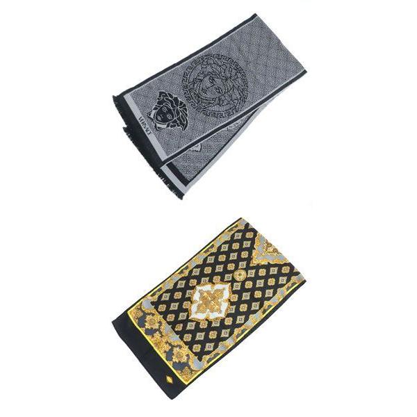 【VERSACE】シルク100% スカーフ、マフラー　プレゼント包装　新品未使用 VERSACE】シルク100% スカーフ、マフラー プレゼント包装 新品未