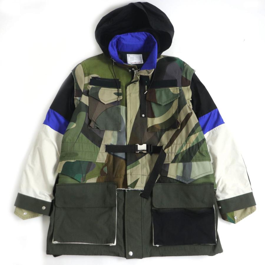 未使用品□21AW sacai×KAWS サカイ カウズ カモフラ フード入り 2WAY