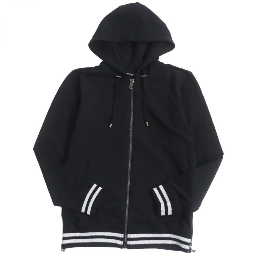 極美品□BALMAIN/バルマン バックロゴ ラインデザイン ラメ ジップ 