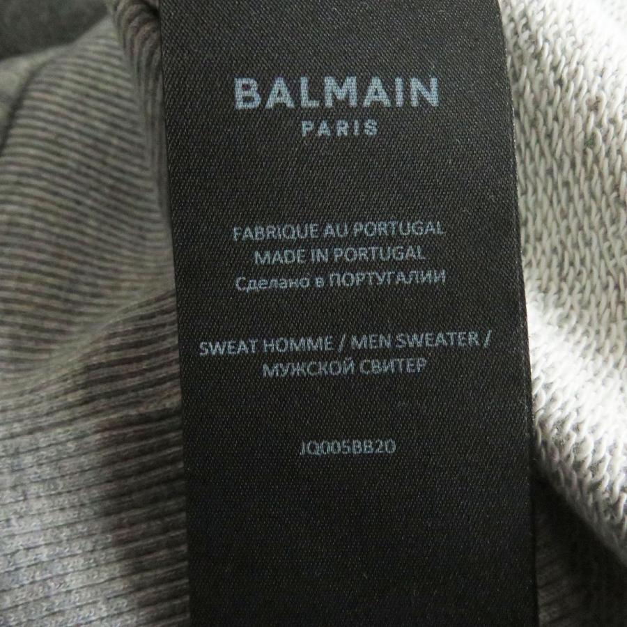 極美品□21AW BALMAIN/バルマン JQ005BB20 エンボスロゴ コットン ロングスリーブ 長袖 スウェットシャツ/トレーナー グレー L 正規品｜brand-td-store｜07